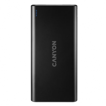 Canyon CNE-CPB1006B Powerbank, Li-pol, 10.000 mAh, 2 x USB výstup, 2 x USB vstup (1xUSB-C), LED