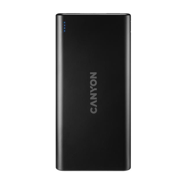 Canyon CNE-CPB1006B Powerbank, Li-pol, 10.000 mAh, 2 x USB výstup, 2 x USB vstup (1xUSB-C), LED