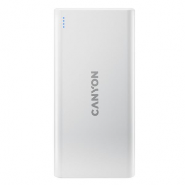 Canyon CNE-CPB1006W Powerbank, Li-pol, 10.000 mAh, 2 x USB výstup, 2 x USB vstup (1xUSB-C), LED