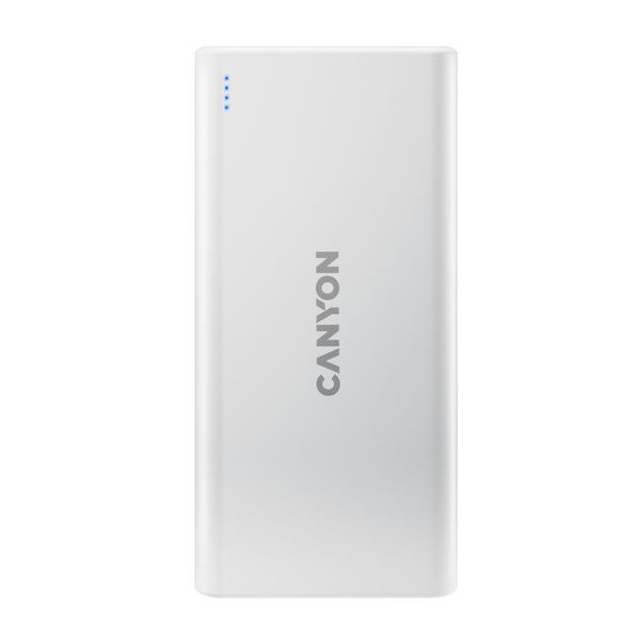 Canyon CNE-CPB1006W Powerbank, Li-pol, 10.000 mAh, 2 x USB výstup, 2 x USB vstup (1xUSB-C), LED