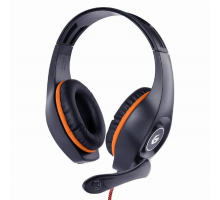 Gembird Stereo headset s mikrofónom, herný, 1 x 3.5 mm miniJack, čieny s oranžovým pásom