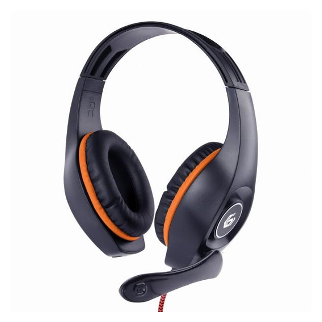 Gembird Stereo headset s mikrofónom, herný, 1 x 3.5 mm miniJack, čieny s oranžovým pásom