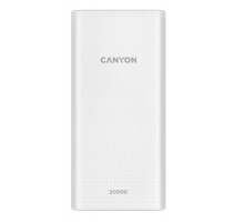 Canyon CNE-CPB2001W Powerbank, Li-pol, 20.000 mAh, 2 x vstup (Micro-USB + USB-C), 2 x  výstup USB-A,
