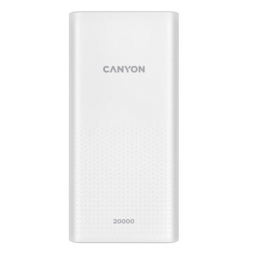Canyon CNE-CPB2001W Powerbank, Li-pol, 20.000 mAh, 2 x vstup (Micro-USB + USB-C), 2 x  výstup USB-A,