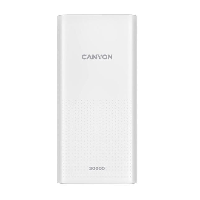 Canyon CNE-CPB2001W Powerbank, Li-pol, 20.000 mAh, 2 x vstup (Micro-USB + USB-C), 2 x  výstup USB-A,