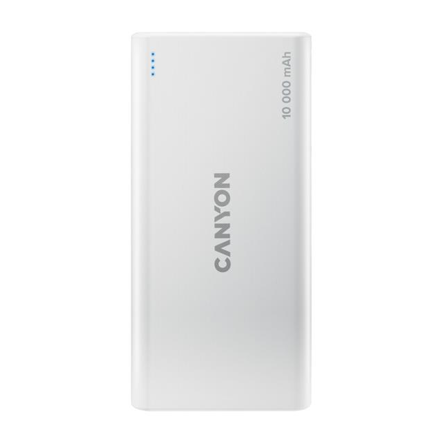 Canyon CNE-CPB1008W Powerbank, Li-pol, 10.000 mAh, 5V/2.1A, 2 x vstup (Lightning + microUSB), 2 x