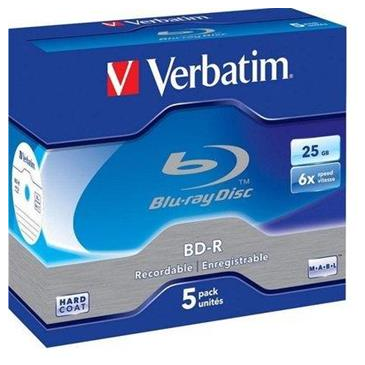 VERBATIM BD-R SL DataLife 25GB, 6x, jewel case 5 ks