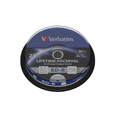 VERBATIM M-DISC BD-R SL 25GB, 4x, printable, spindle 10 ks