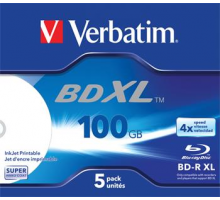 VERBATIM BD-R XL 100GB, 4x, printable, jewel case 5 ks
