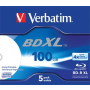 VERBATIM BD-R XL 100GB, 4x, printable, jewel case 5 ks