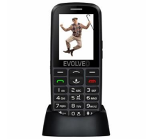 EVOLVEO EasyPhone EG, mobilní telefon pro seniory s nabíjecím stojánkem (černá barva)