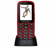 EVOLVEO EasyPhone EG, mobilní telefon pro seniory s nabíjecím stojánkem (červená barva)