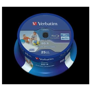 VERBATIM BD-R SL DataLife 25GB, 6x, printable, spindle 25 ks