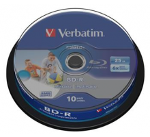 VERBATIM BD-R SL DataLife 25GB, 6x, printable, spindle 10 ks
