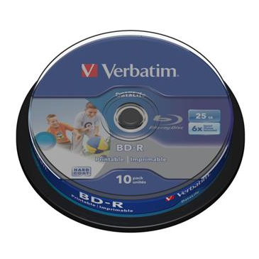 VERBATIM BD-R SL DataLife 25GB, 6x, printable, spindle 10 ks