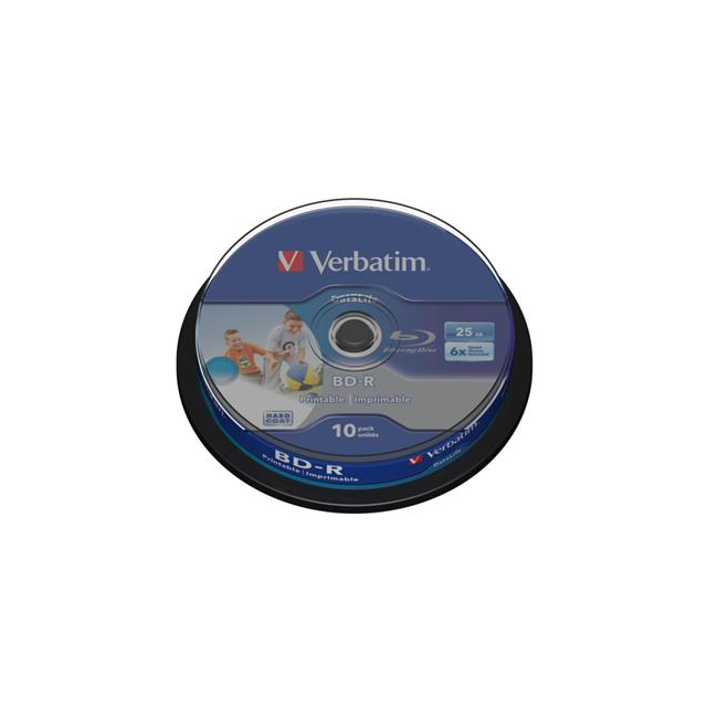 VERBATIM BD-R SL DataLife 25GB, 6x, printable, spindle 10 ks