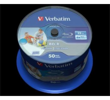 VERBATIM BD-R SL DataLife 25GB, 6x, printable, spindle 50 ks