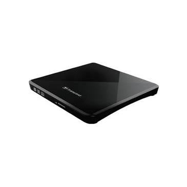 Transcend externí SLIM USB DVD vypalovací mechanika černá, CD-R/RW, DVD±R, DVD±RW, DVD±R DL, M-DISC,