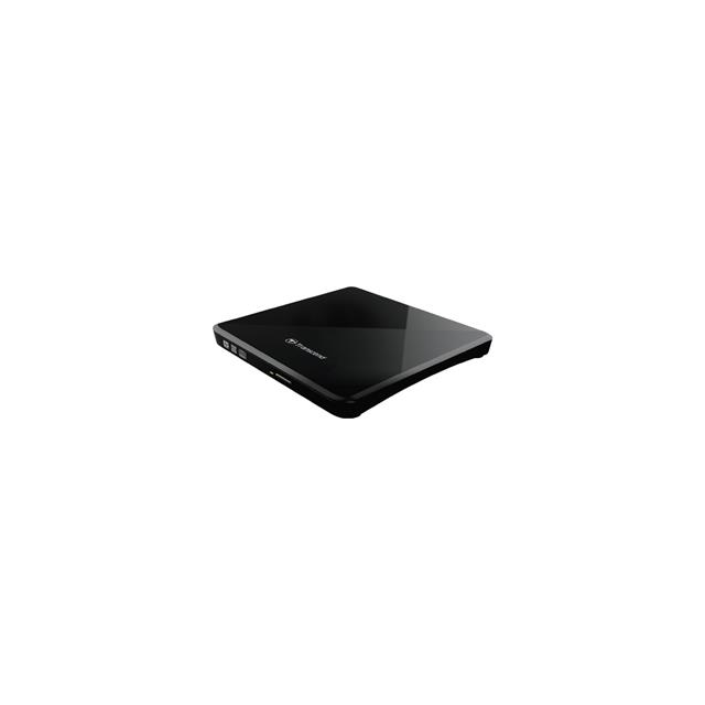 Transcend externí SLIM USB DVD vypalovací mechanika černá, CD-R/RW, DVD±R, DVD±RW, DVD±R DL, M-DISC,