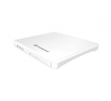 Transcend externí SLIM USB DVD vypalovací mechanika bílá, CD-R/RW, DVD±R, DVD±RW, DVD±R DL, M-DISC,