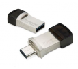 Transcend 64GB JetFlash 890, USB-C/USB 3.1 duální flash disk, malé rozměry, stříbrný kov, odolá