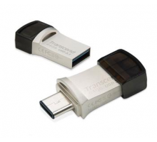 Transcend 64GB JetFlash 890, USB-C/USB 3.1 duální flash disk, malé rozměry, stříbrný kov, odolá