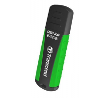 Transcend 64GB JetFlash 810, USB 3.1 (Gen 1) flash disk, černo/zelený, odolá nárazu, tlaku, prachu i