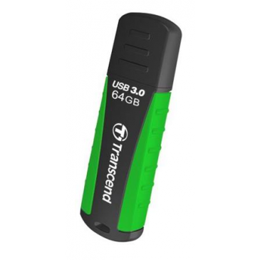 Transcend 64GB JetFlash 810, USB 3.1 (Gen 1) flash disk, černo/zelený, odolá nárazu, tlaku, prachu i