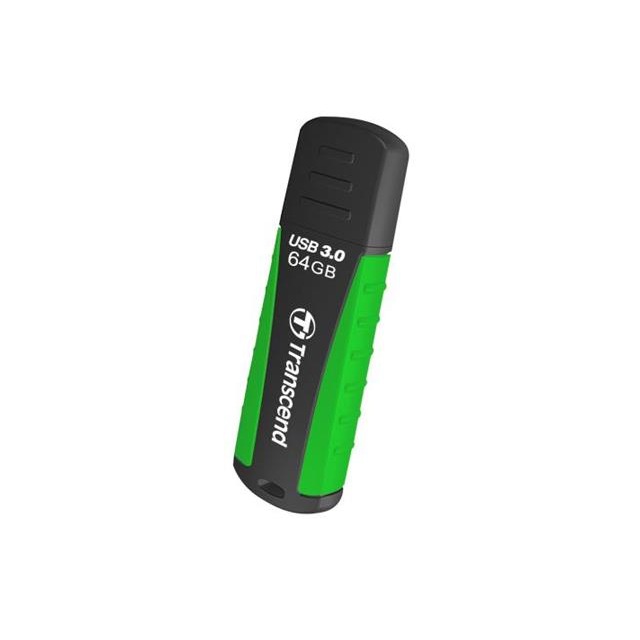 Transcend 64GB JetFlash 810, USB 3.1 (Gen 1) flash disk, černo/zelený, odolá nárazu, tlaku, prachu i
