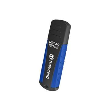 Transcend 128GB JetFlash 810 USB 3.1 (Gen 1) flash disk, černo/modrý, odolá nárazu, tlaku, prachu i
