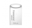 Transcend 64GB JetFlash 710S, USB 3.1 Gen 1 flash disk, malé rozměry, stříbrný kov