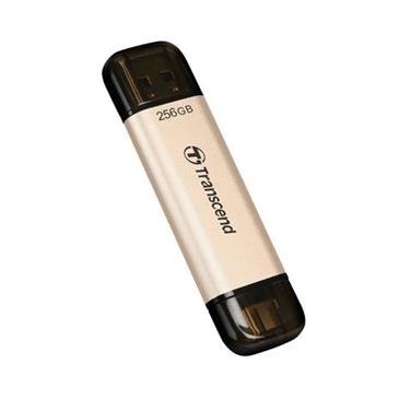 Transcend 256GB JetFlash 930C, USB-C/USB 3.2 (Gen 1) duální flash disk, 420MB/s R, 400MB/s W, zlatý