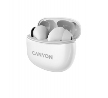 Canyon TWS-5 True Wireless Bluetooth slúchadlá do uší, nabíjacia stanica v kazete, biele