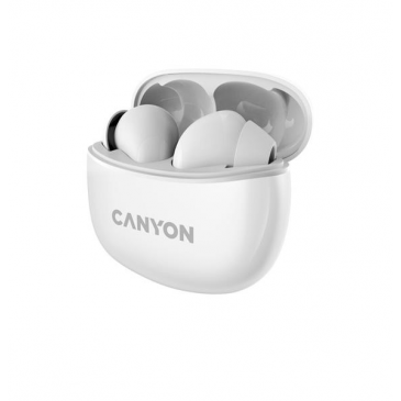 Canyon TWS-5 True Wireless Bluetooth slúchadlá do uší, nabíjacia stanica v kazete, biele