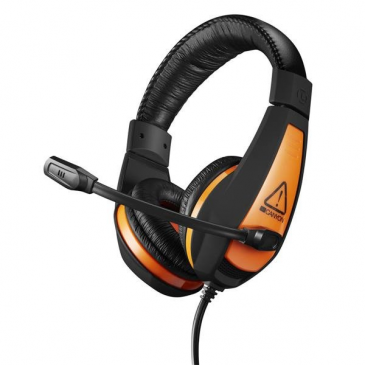 Canyon CND-SGHS1A Star Rider, herný headset pre začínajúcich hráčov, 3.5mm jack, oranžovo čierny
