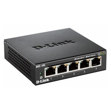 D-Link DGS-105/E 5-port 10/100/1000 Gigabit Metal Housing Desktop Switch