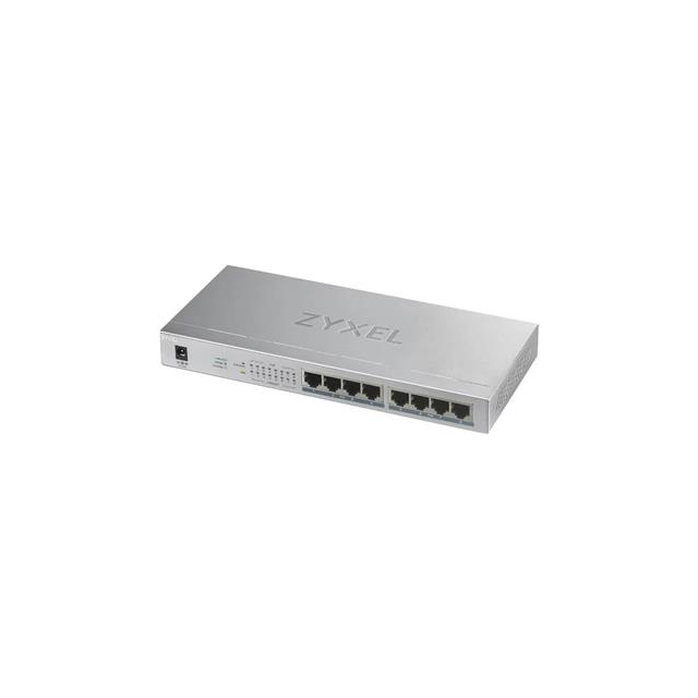 Zyxel GS1008-HP, 8 Port Gigabit PoE+ unmanaged desktop Switch, 8 x PoE, 60 Watt