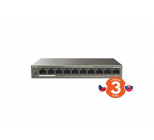 Tenda TEF1110P-8-63W - PoE AT Switch 63Watt, 10xRJ45 Switch s 8x 10/100 Mbps PoE, 2x Uplink, Fanless