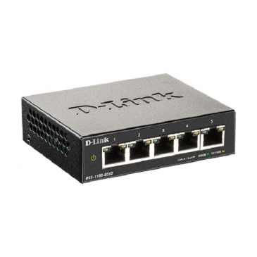 D-Link DGS-1100-05V2/E 5-Port Gigabit Smart Managed Switch- 5-Port 100BaseTX Auto-Negotiating 10/100
