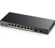 Zyxel GS1900-10HP v2, 10-port Desktop Gigabit Web Smart switch: 8x Gigabit metal + 2x SFP, IPv6, 802