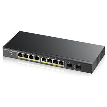 Zyxel GS1900-10HP v2, 10-port Desktop Gigabit Web Smart switch: 8x Gigabit metal + 2x SFP, IPv6, 802