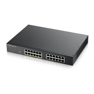 Zyxel GS1900-24EP, 24-port GbE L2, 12 Port PoE Smart Switch, rackmount, 130 Watt