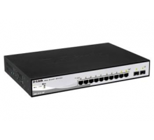 D-Link DGS-1210-10P L2/L3 Smart+ PoE switch, 8x GbE PoE+, 2x SFP, PoE 65W, fanless