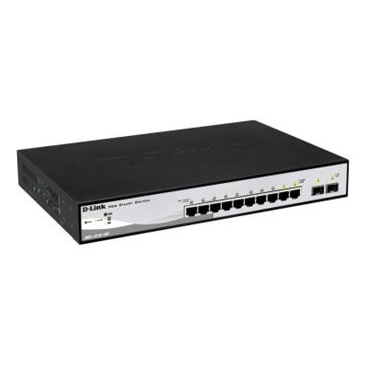 D-Link DGS-1210-10P L2/L3 Smart+ PoE switch, 8x GbE PoE+, 2x SFP, PoE 65W, fanless