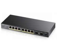 Zyxel GS1100-10HPv2, unmanage PoE 8x Gigabit, 2x Fiber Uplink, 120 Watt PoE