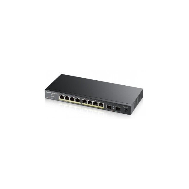Zyxel GS1100-10HPv2, unmanage PoE 8x Gigabit, 2x Fiber Uplink, 120 Watt PoE