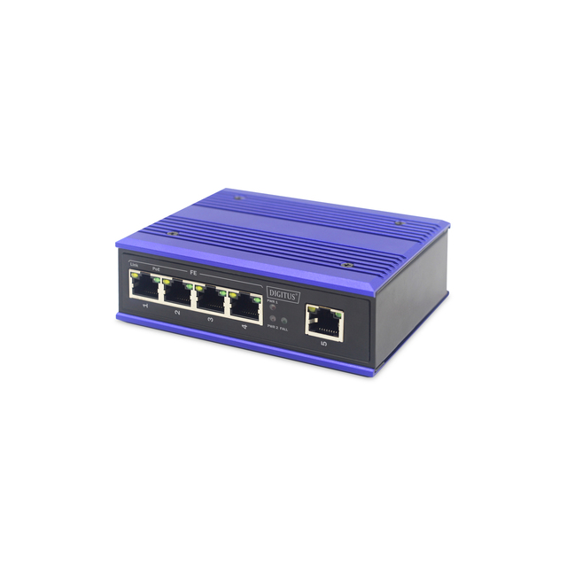 DIGITUS Professional Industrial 4-Port Fast Ethernet PoE Switch + 1 uplink port