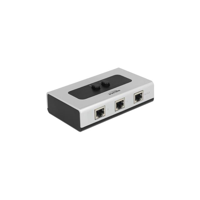 Delock Switch RJ45 10/100/1000 Mb/s 2 porty manuální - obousměrný