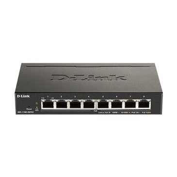 D-Link DGS-1100-08PV2 8-Port PoE Gigabit Smart Managed Switch- 8-Port 1000BaseTX Auto-Negotiating 10