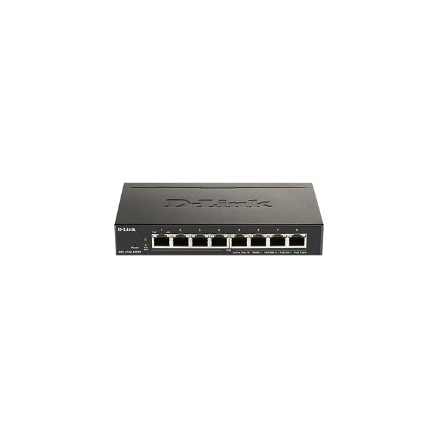 D-Link DGS-1100-08PV2 8-Port PoE Gigabit Smart Managed Switch- 8-Port 1000BaseTX Auto-Negotiating 10
